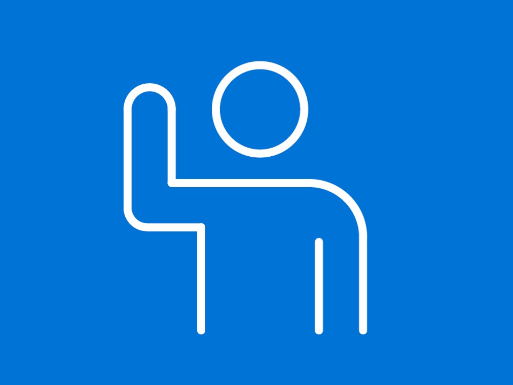 Illustration: en figur som räcker upp handen.