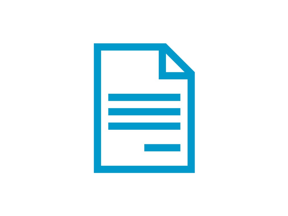 Blå ikon: ett dokument.