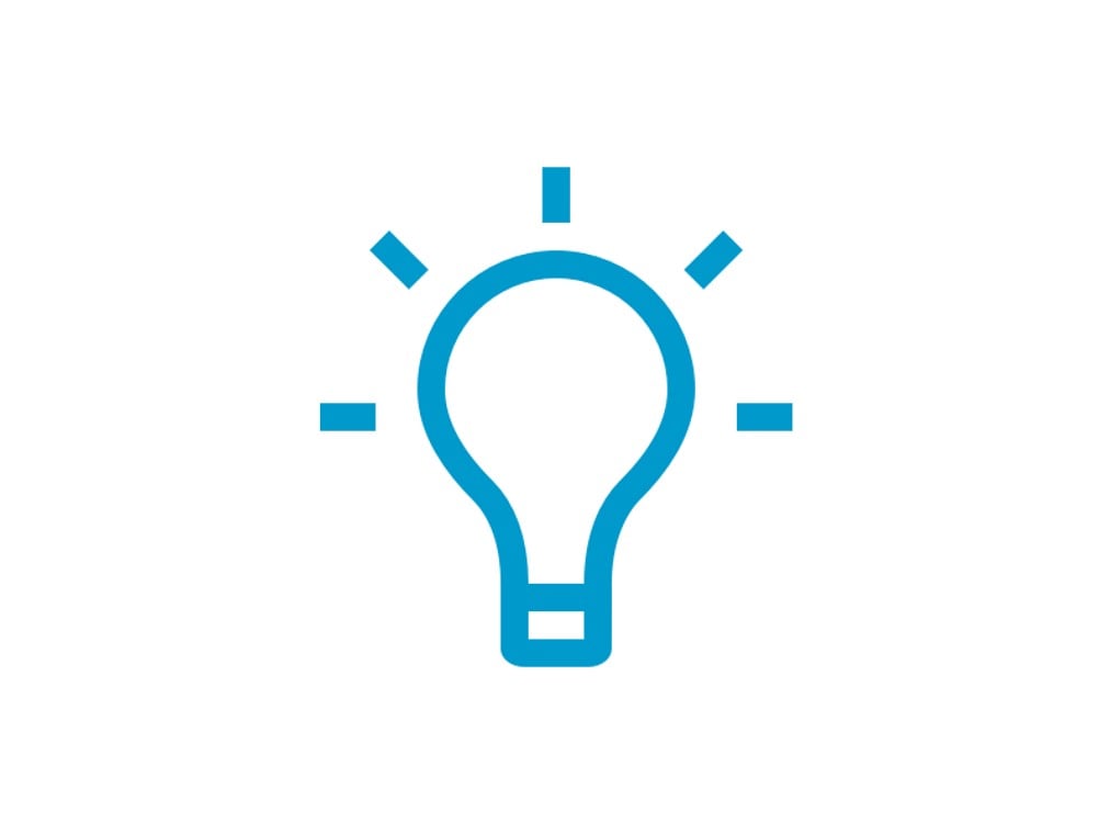 En glödlampa ikon på en vit bakgrund.