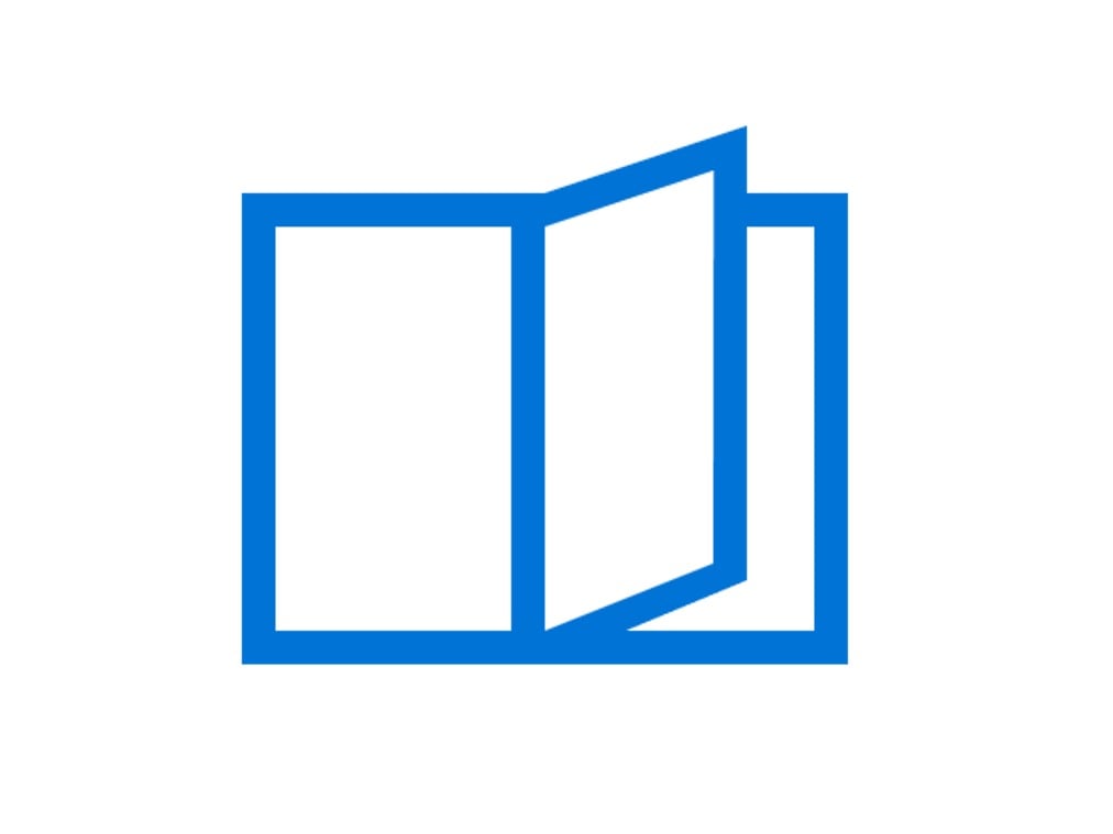En blå bok med vit bakgrund.